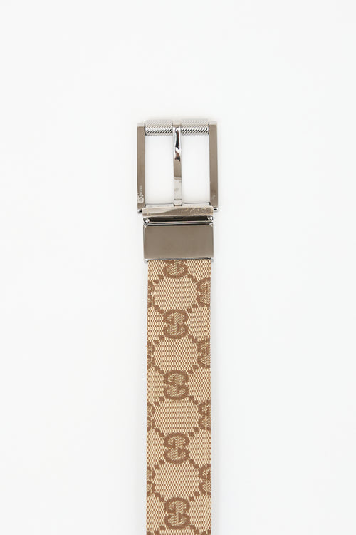 Gucci Reversible GG Monogram & Leather Belt