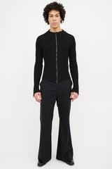 Gucci Ribbed Zip Up Sweater