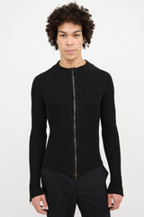 Gucci Ribbed Zip Up Sweater