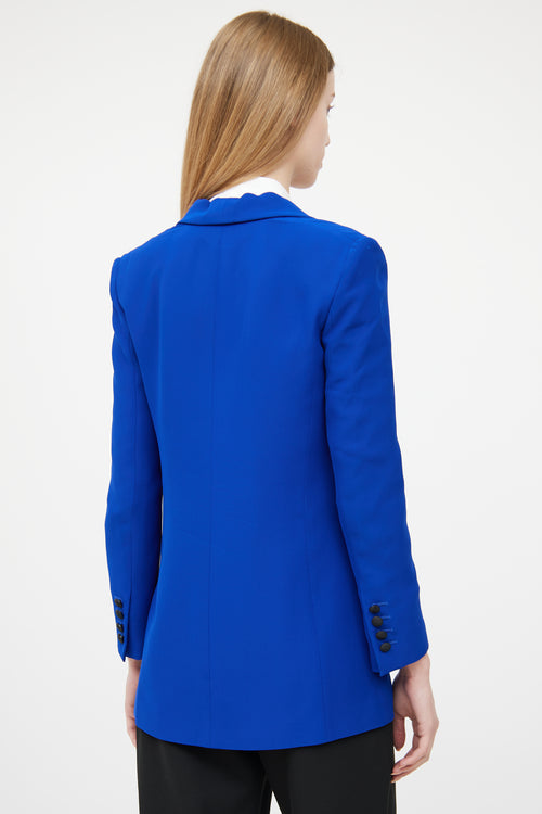 Gucci Royal Blue Silk Shawl Collar Blazer