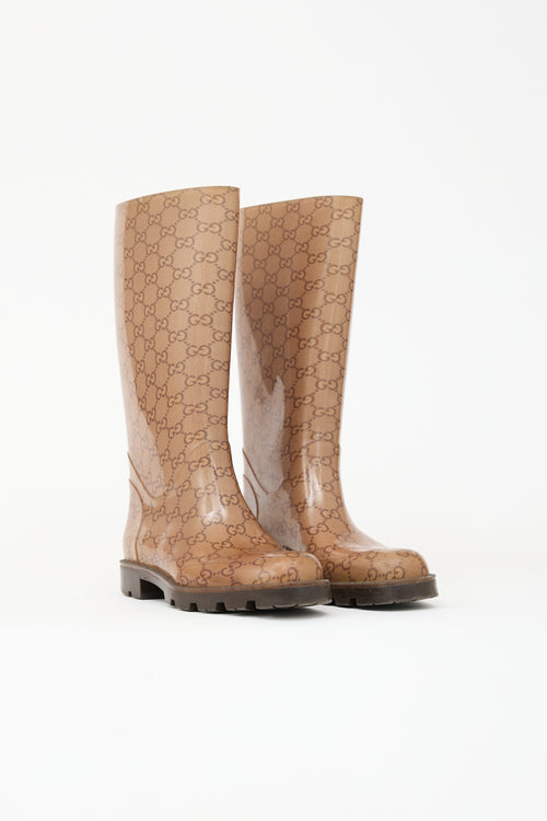 Gucci Rubber GG Monogram Rain Boot