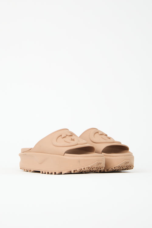 Gucci Rubber GG Platform Slide