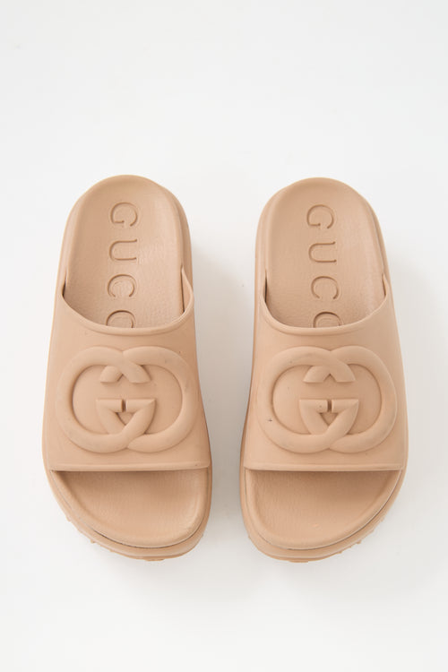 Gucci Rubber GG Platform Slide