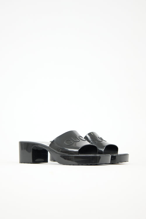 Gucci Rubber Logo Mule