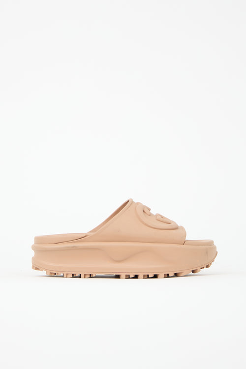 Gucci Rubber GG Platform Slide