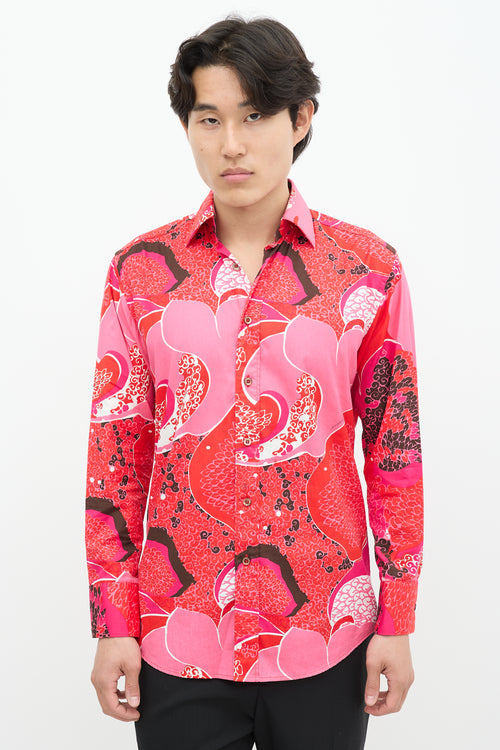 Gucci SS 1999 Pink & Multicolour Floral Shirt