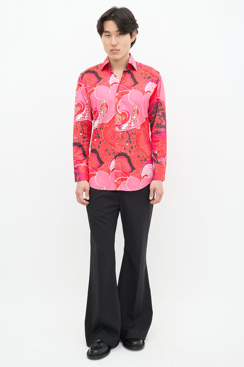 Gucci SS 1999 Pink & Multicolour Floral Shirt