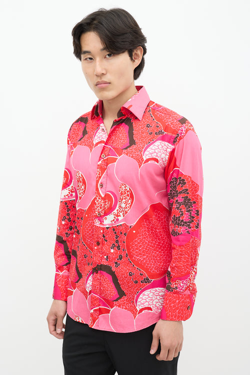 Gucci SS 1999 Pink & Multicolour Floral Shirt