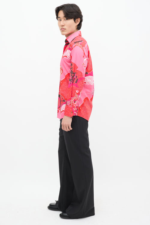 Gucci SS 1999 Pink & Multicolour Floral Shirt