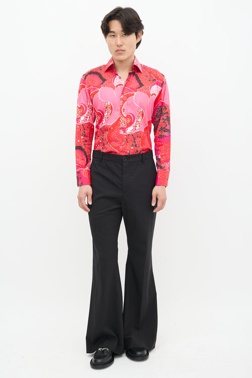 Gucci SS 1999 Pink & Multicolour Floral Shirt