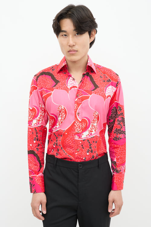 Gucci SS 1999 Pink & Multicolour Floral Shirt