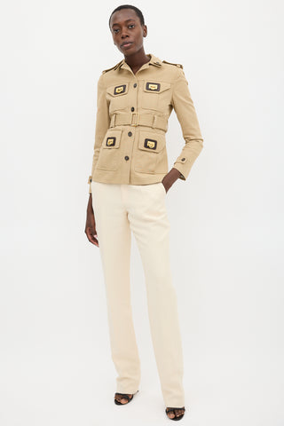 Gucci SS 2009 Beige Belted Safari Jacket