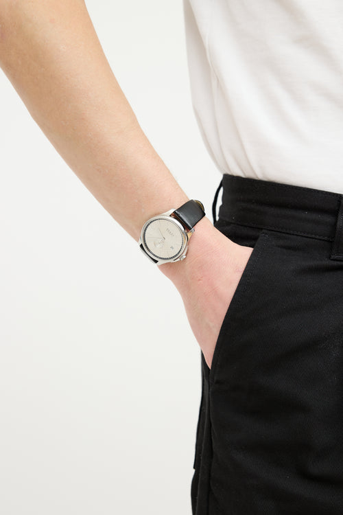 Gucci Silver & Black G-Timeless Stainless Steel Watch