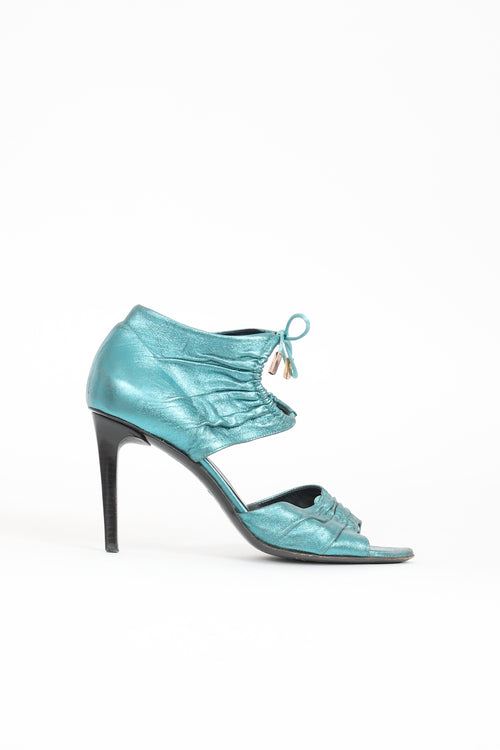 Gucci SS 2004 Metallic Leather Sandal