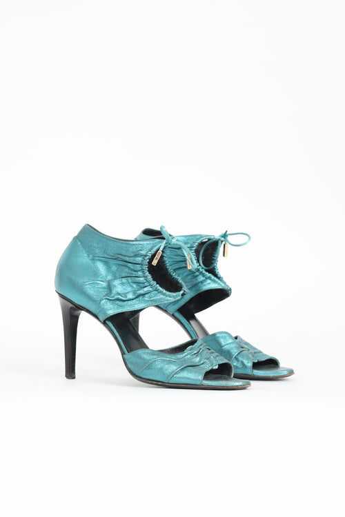 Gucci SS 2004 Metallic Leather Sandal