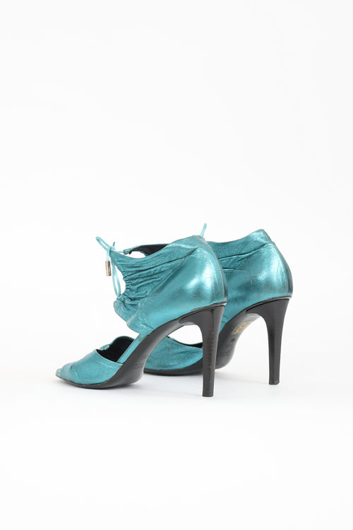 Gucci SS 2004 Metallic Leather Sandal