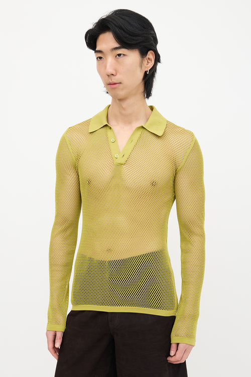 SS 2025 Embossed Logo Mesh Top