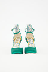 Gucci Satin Crystal Buckle Pump