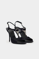 Gucci Satin Crystal Embellished Sandal