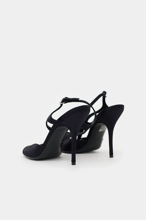 Gucci Satin Crystal Embellished Sandal