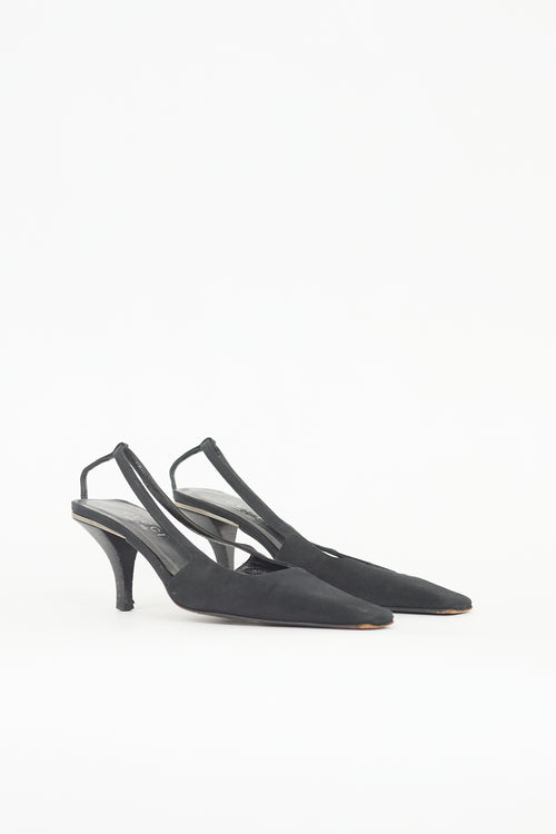 Gucci Satin Cut Out Pump