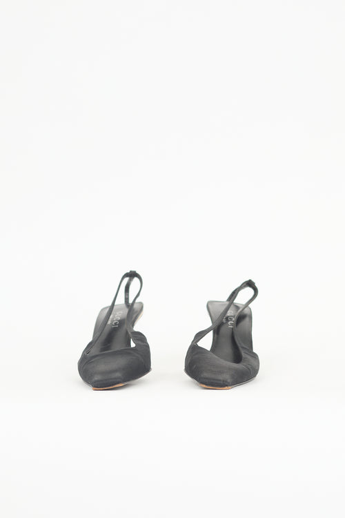 Gucci Satin Cut Out Pump