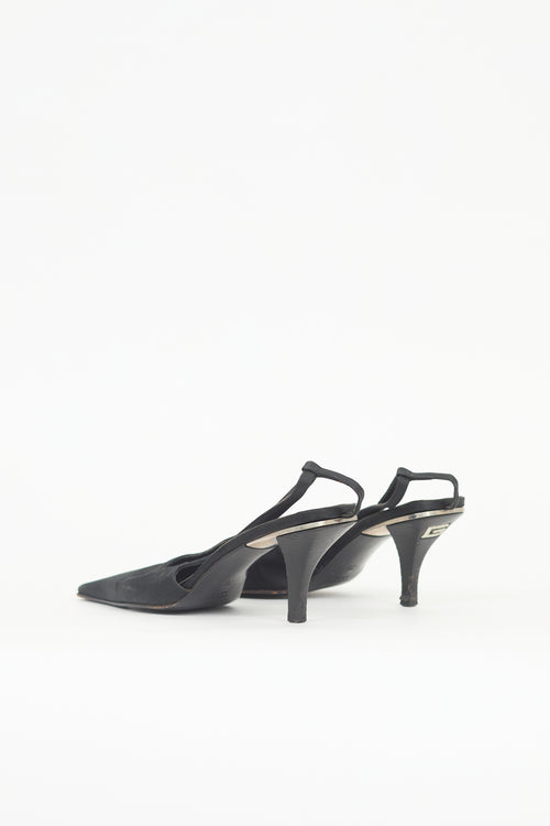 Gucci Satin Cut Out Pump