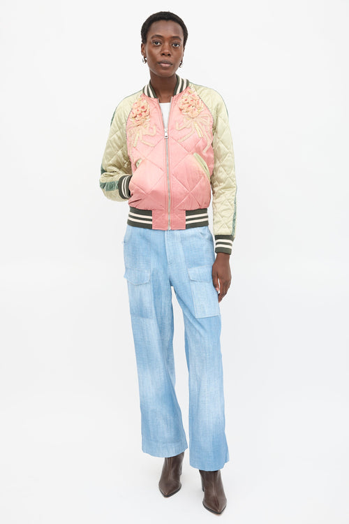 Gucci Satin Embroidered Varsity Jacket