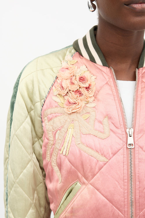 Gucci Satin Embroidered Varsity Jacket