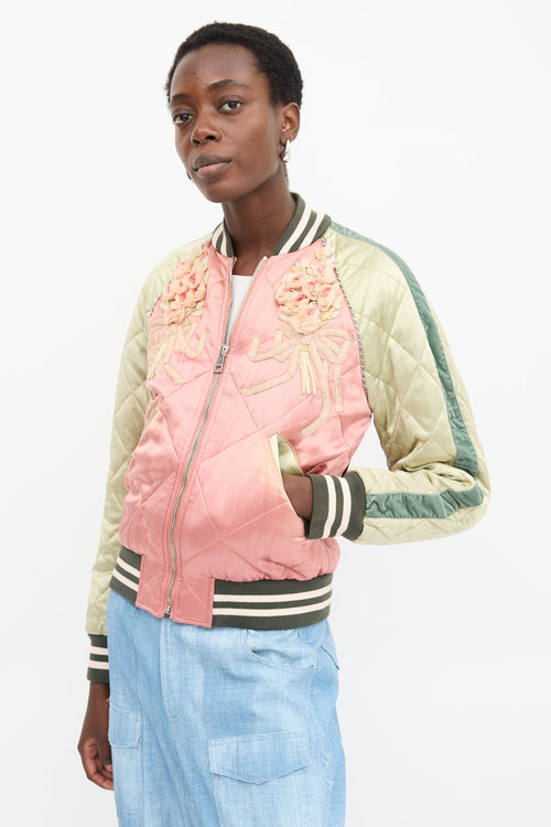 Gucci Satin Embroidered Varsity Jacket
