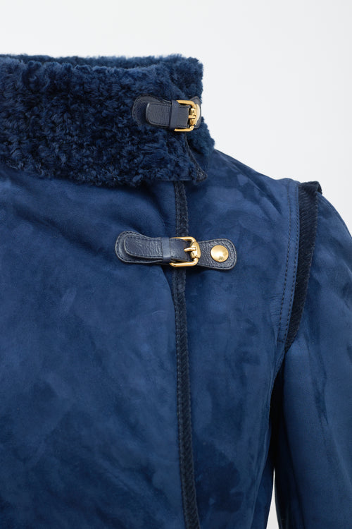 Gucci 2010s Shearling Tie Jacket