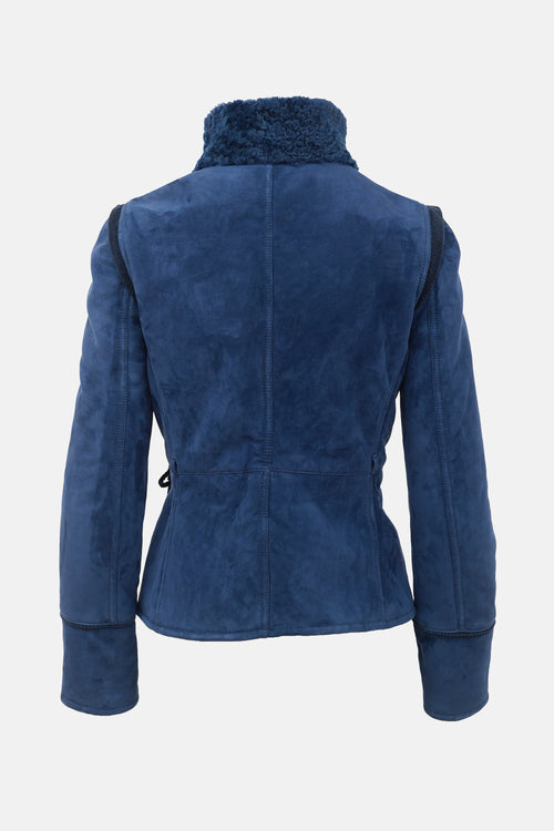 Gucci 2010s Shearling Tie Jacket