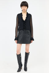 Gucci Silk Chiffon Ruffle Blouse