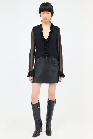 Gucci Silk Chiffon Ruffle Blouse