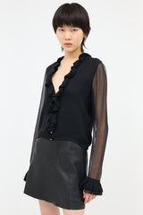 Gucci Silk Chiffon Ruffle Blouse