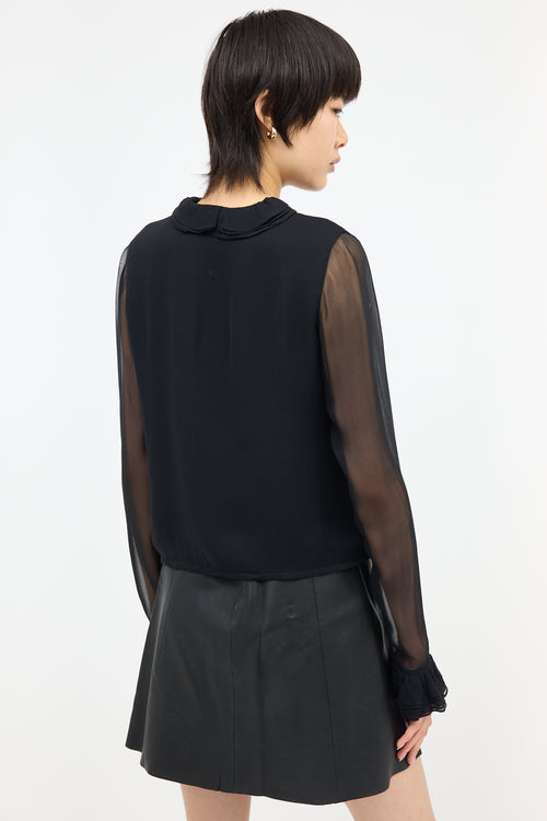 Gucci Silk Chiffon Ruffle Blouse