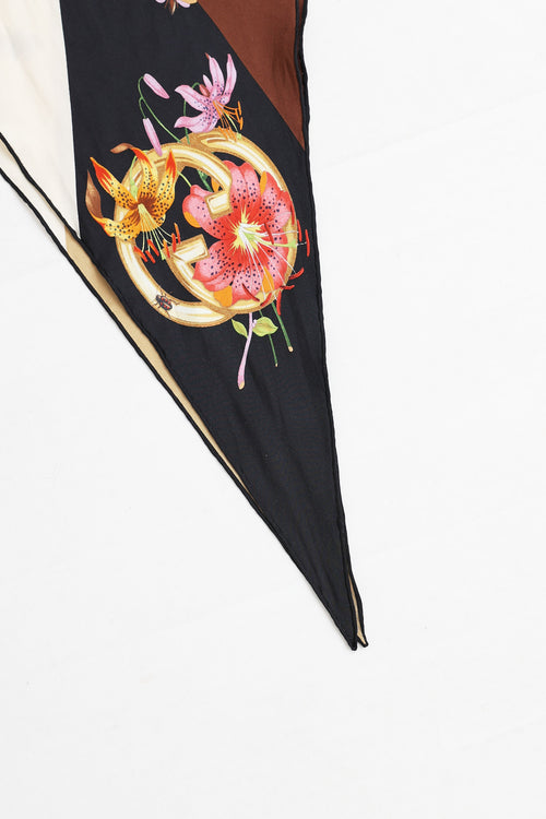 Gucci Silk Flora Diamond Scarf