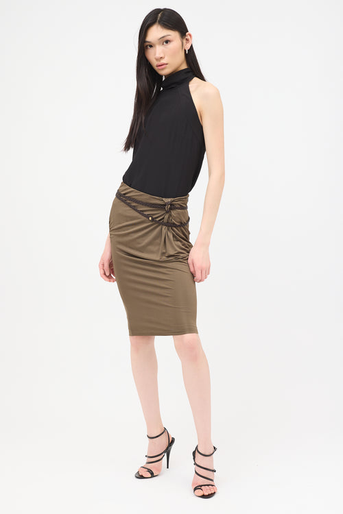 Gucci Vintage Ruched Knit Skirt