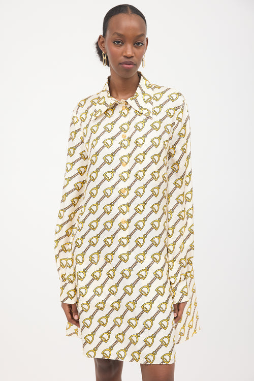 Gucci Silk Printed Shirt Dress