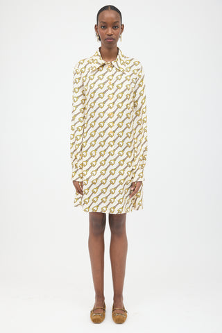 Gucci Silk Printed Shirt Dress