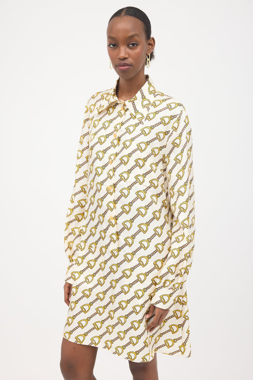 Gucci Silk Printed Shirt Dress