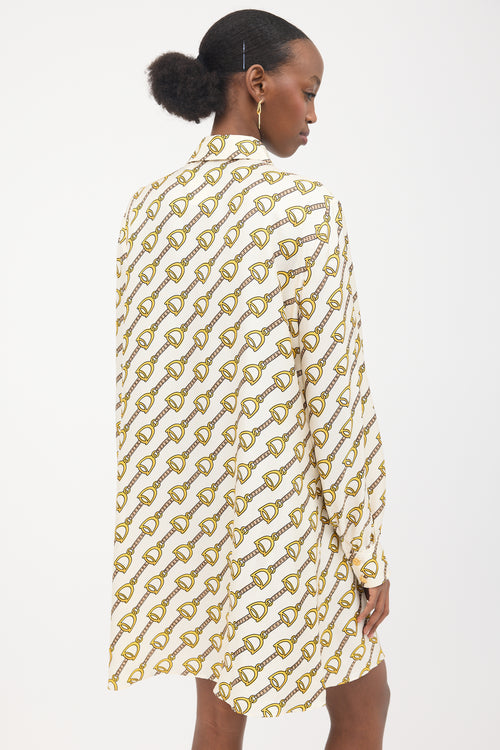 Gucci Silk Printed Shirt Dress