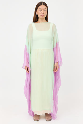 Gucci Silk Sheer Two Tone Dress