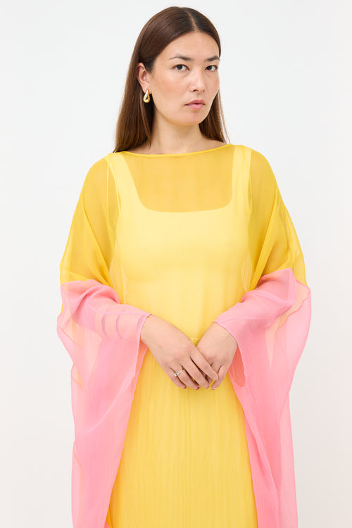 Gucci Silk Sheer Two Tone Dress