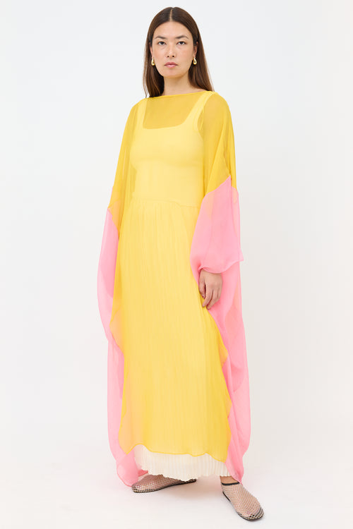 Gucci Silk Sheer Two Tone Dress