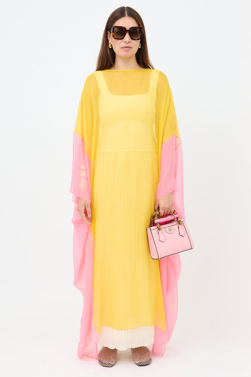 Gucci Silk Sheer Two Tone Dress