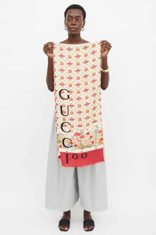 Gucci Silk Floral GG 100th Anniversary Stole