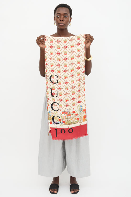 Gucci Silk Floral GG 100th Anniversary Stole
