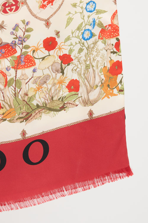 Gucci Silk Floral GG 100th Anniversary Stole