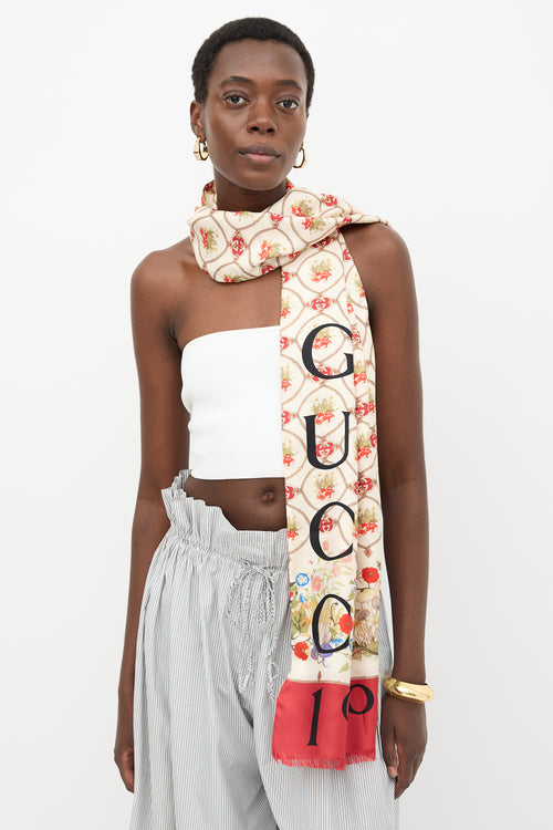 Gucci Silk Floral GG 100th Anniversary Stole